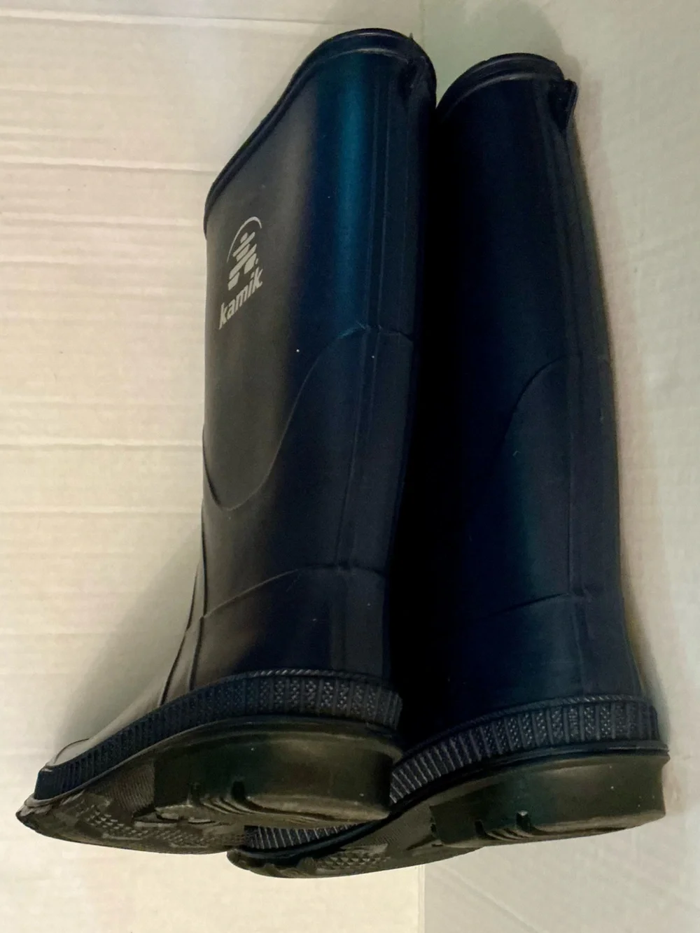 Kamik Youth Size 4 Rain Boots Dark Navy Waterproof Rubber Pull-On Outdoor
